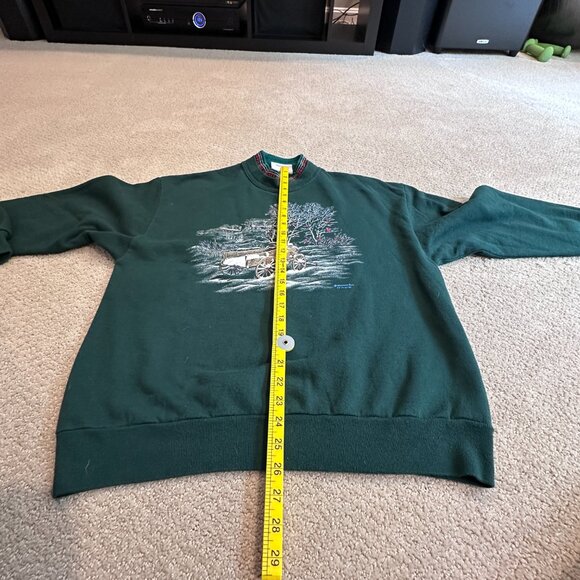 Vintage Morning Sun Sweatshirt Double Collar Winter Snow Farm Cardinals LARGE - Picture 9 of 14